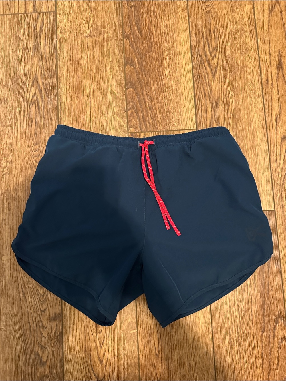 District Vision Navy Men’s Athletic Shorts with Red Drawstring
